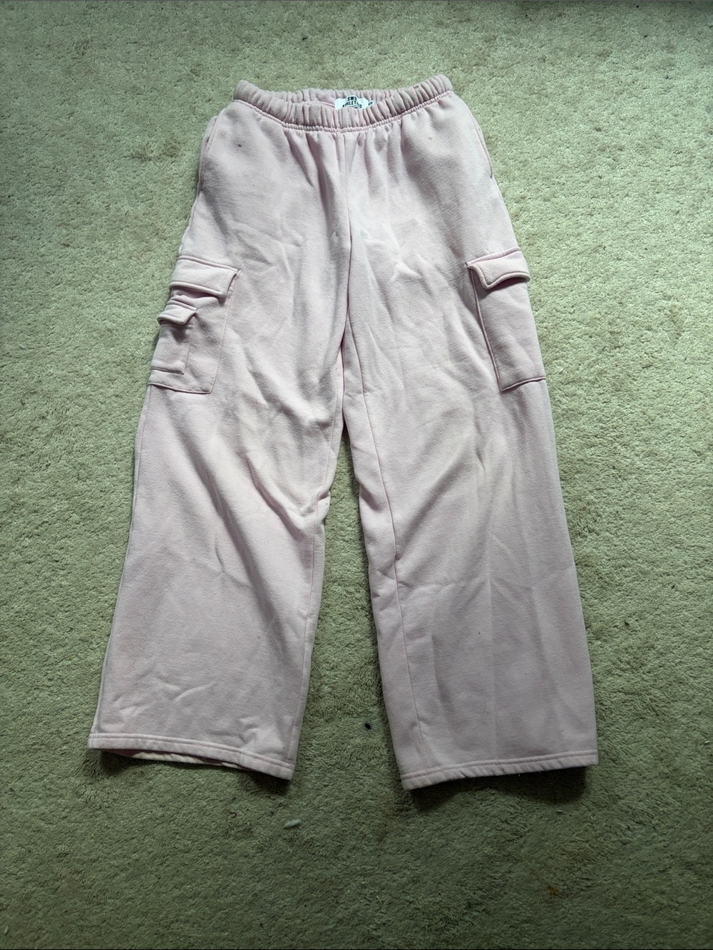 Urban Outfitters Light Pink Wide Leg Cargo Sweatpants